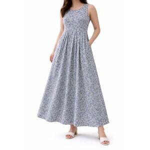 Laura Ashley GB Floral Cotton Sleeveless Maxi Dress – USA 4 VTG‎